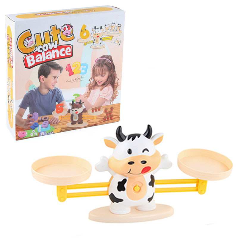 Дитяча навчальна гра математичні ваги утримає баланс 2Life Корова Жовтий (v-11300), фото 1