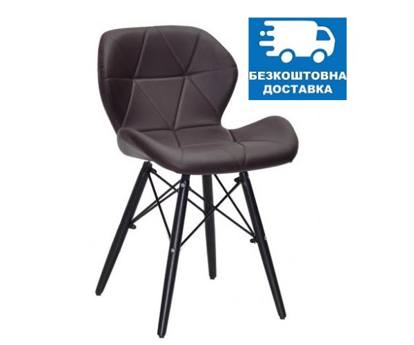 Стілець Стар В м'який екошкіра коричнева, фото 1