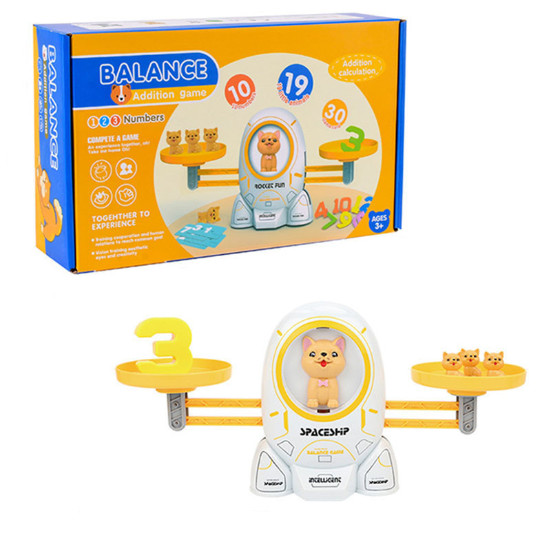 Дитяча навчальна гра математичні ваги утримає баланс 2Life Кіт Білий (v-11303), фото 1