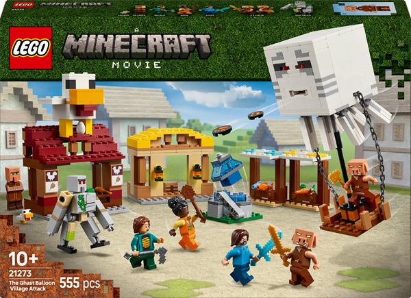 Конструктор LEGO Minecraft Нападання на село з повітряною кулею Гаст 555 деталей (21273)