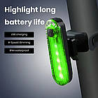 Ліхтар велосипедний задній HJ-056-5SMD акум.Li-ion, micro USB, Зелений, фото 2