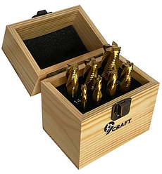 Комплект фрез чотиризахідний 9craft HSS (сталь, 7 шт.)