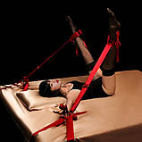 Система фиксации на кровать UPKO Bowknot Bed Restraint Straps с бантиками, красная kitty.in.ua, фото 7