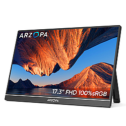 Портативний монітор Arzopa A1M 17,3" 1920x1080 IPS, HDR 10, 60 Гц, чорний, з Mini HDMI та динаміками