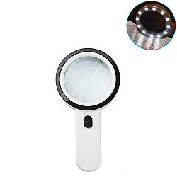 Лупа з підсвічуванням X30 Temea white, 30-кратне збільшення, LED-підсвічування, ідеальне для дрібних об'єктів