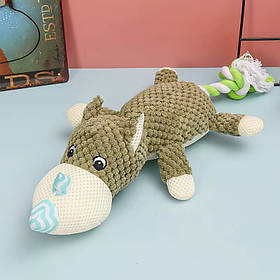 Жувальна м'яка іграшка для собак PLUSH DOG TOY - з канатом
