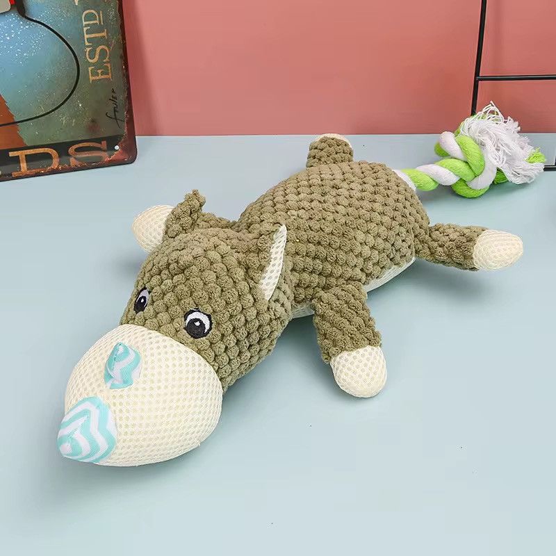 Жувальна м'яка іграшка для собак PLUSH DOG TOY - з канатом, фото 1