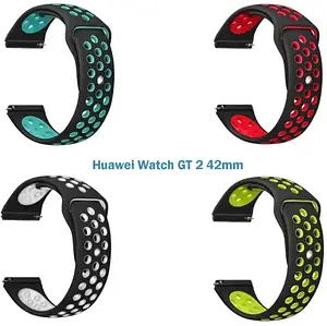 Набір ремінців для смарт-годинника BeCover Vents Style для Huawei Watch GT 2 42mm Girl (BC_706530) Black White 4 кольори