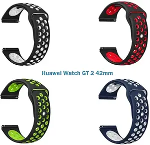 Набір ремінців для смарт-годинника BeCover Vents Style для Huawei Watch GT 2 42mm Boy (BC_706531) Black White 4 кольори