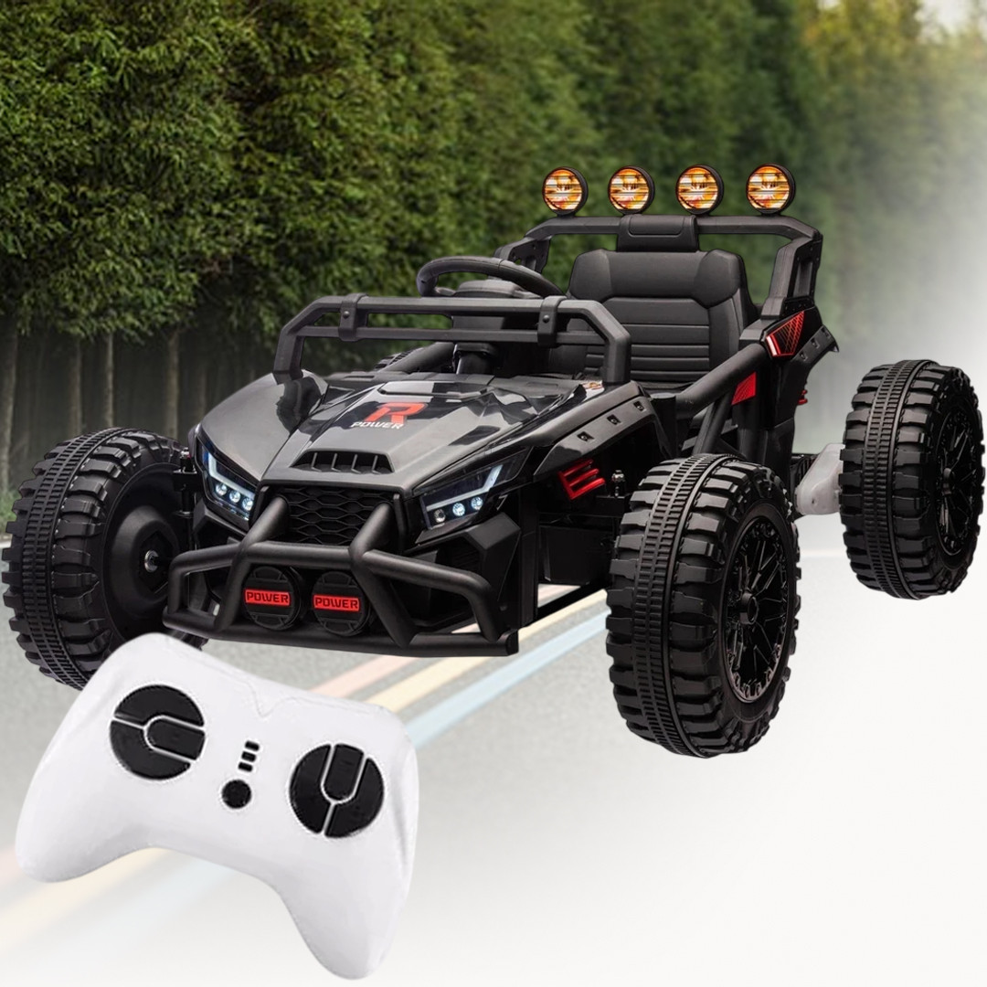 Електромобіль на пульті керування з 4-ма моторами та музикою Bluetooth, MP3 Bambi M 6073EBLR-2 Чорний