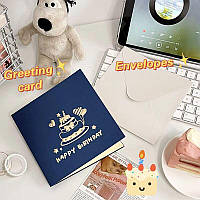 Листівка музична вітальня. 3D-кришка "З днем народження" тривимірний подарунок ручної роботи + конверт