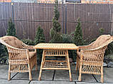 Набір з лози 2 крісла з подушками +стіл Кухонний, фото 5