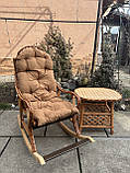 Крісло -качалка з подушкою+столик Ажурний, фото 4