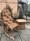 Крісло -качалка з подушкою+столик Ажурний, фото 5