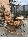 Крісло -качалка з подушкою+столик Ажурний, фото 2