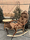Крісло -качалка з подушкою+столик Ажурний, фото 6