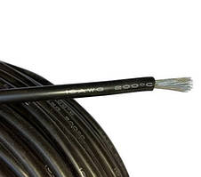 Кабель 12AWG провід 3.3 мм² мідний луджений у силіконовій ізоляції 1м багатожильний чорний