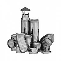 Набір димоходу СЕНДВІЧ ЕКОНОМ для дров'яних печей Ø120/180, AISI 201, 0,5 мм