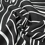 Штапель принт чорно-біла абстракція, фото 5