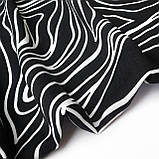 Штапель принт чорно-біла абстракція, фото 8