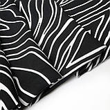 Штапель принт чорно-біла абстракція, фото 9