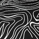Штапель принт чорно-біла абстракція, фото 2