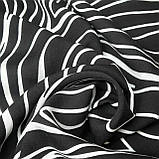 Штапель принт чорно-біла абстракція, фото 6