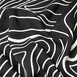 Штапель принт чорно-біла абстракція, фото 4