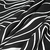 Штапель принт чорно-біла абстракція, фото 7