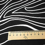 Штапель принт чорно-біла абстракція, фото 3