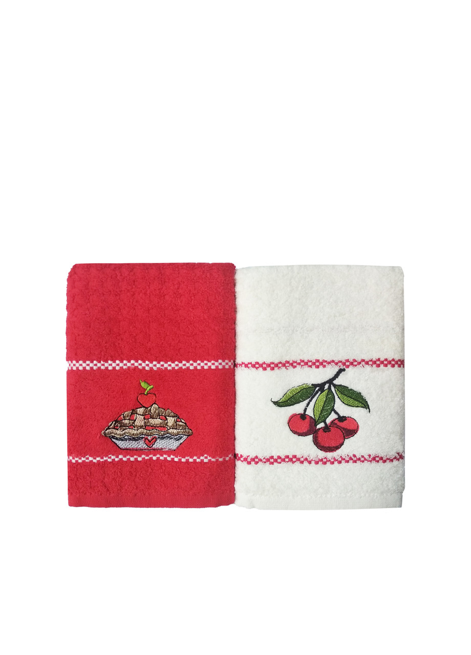 Набір кухонних рушників 2 шт 40x60 см Вишня HomeBrand, фото 1
