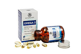 Дієтична добавка Omega 3 з риб'ячим жиром NATURALNEST, 60 желатинових капсул Лівеста