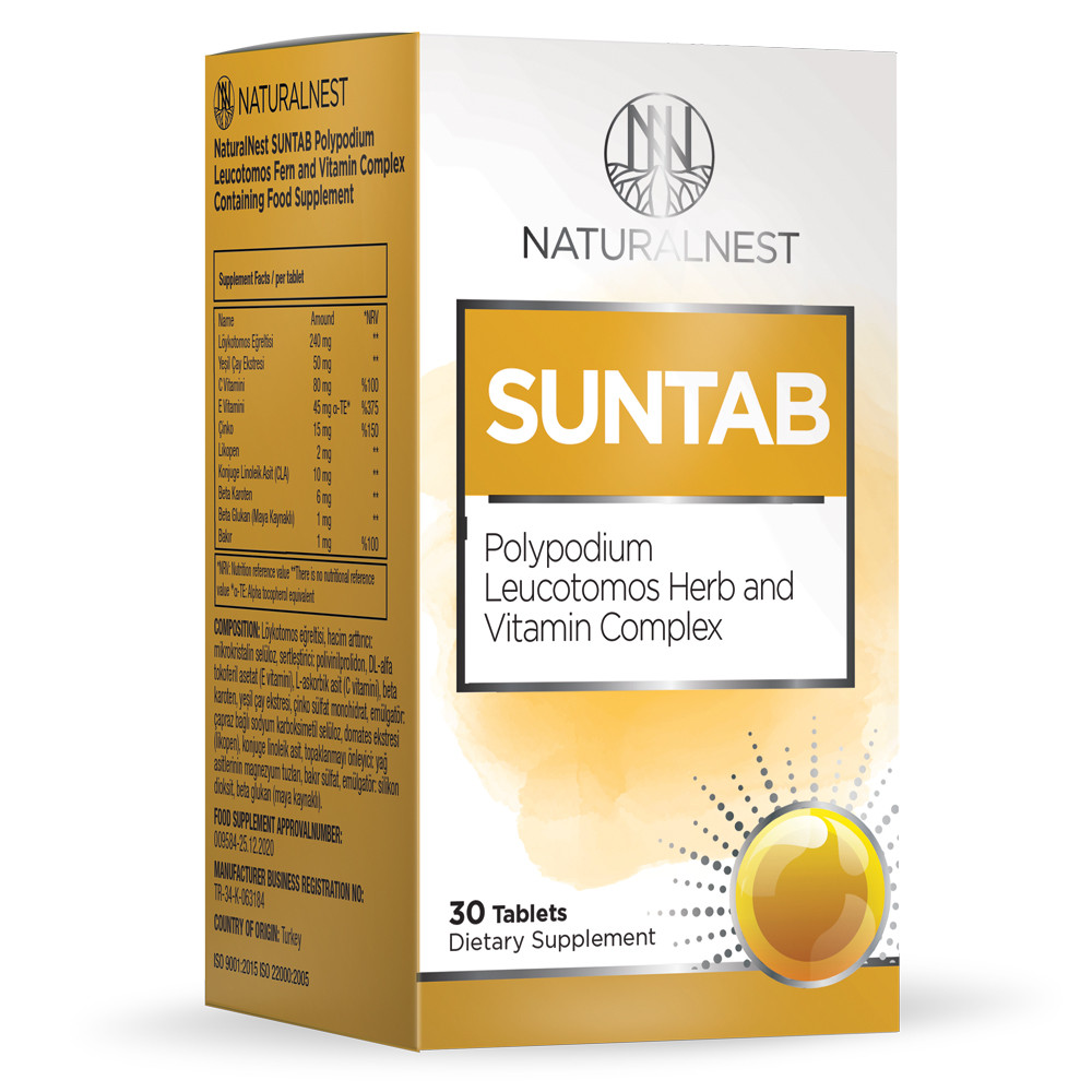 Дієтична добавка для захисту шкіри від сонця Suntab Naturalnest, 30 таблеток Лівеста, фото 1