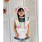 Шапка зайчика райдужна з вухами, що підіймаються