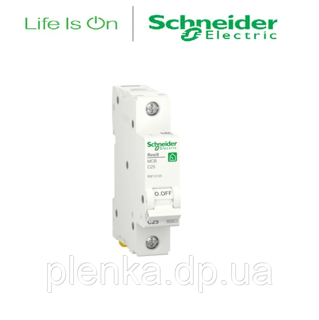 Автоматичний вимикач 1P 25A C 6 кА Schneider RESI9 R9F12125, фото 1