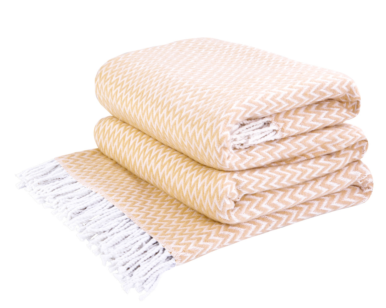 Плед бавняний зиґзаґ бежевий Love You 140 x 200 см, фото 1