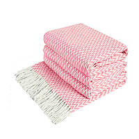 Плед бавняний зиґзаґ рожий Love You 140 x 200 см