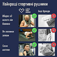 Дорожній спортивний рушник Love You з мікрофібри з чохлом Димчасто-синій 50х90