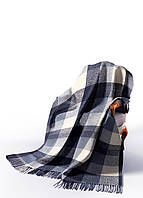 Плед вовняний П8 біл-блак-син Love You 140 x 200 см