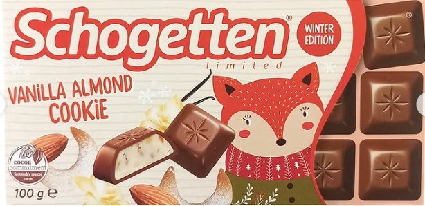 Шоколад Молочний Schogetten Шогететен Ванільне Печиво з Мигдалем Vanilla Almond Cookie 100 г Німеччина (15 шт./, фото 1