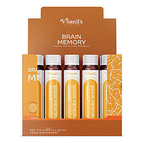 Питна дієтична добавка для покращення роботи мозку та памяті Vitanils, 15 шт.х25 мл Лівеста