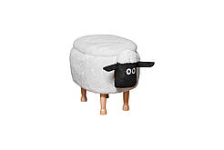 Пуф дитячий з нішою Баранець білий Love You