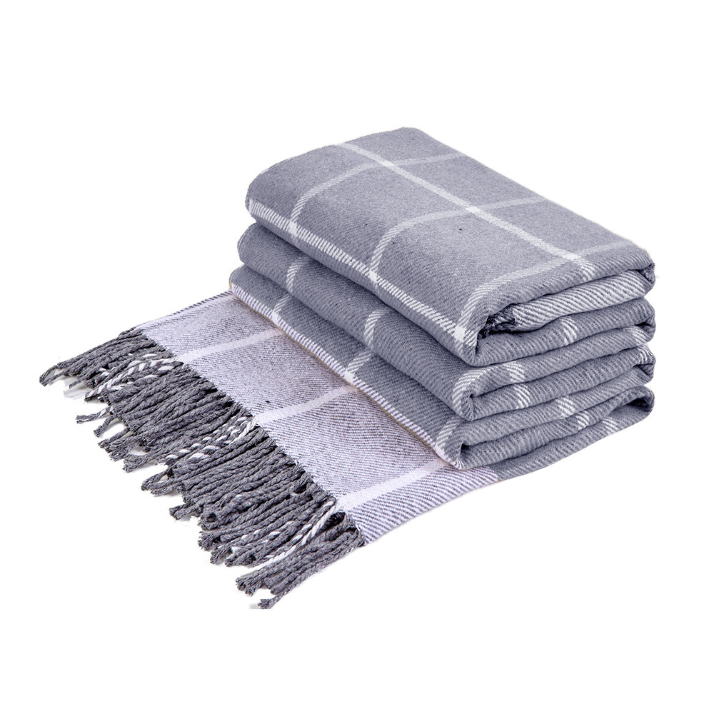 Плед бавовняний клітина біл-дим-сер.гол Love You 140 x 200 см, фото 1