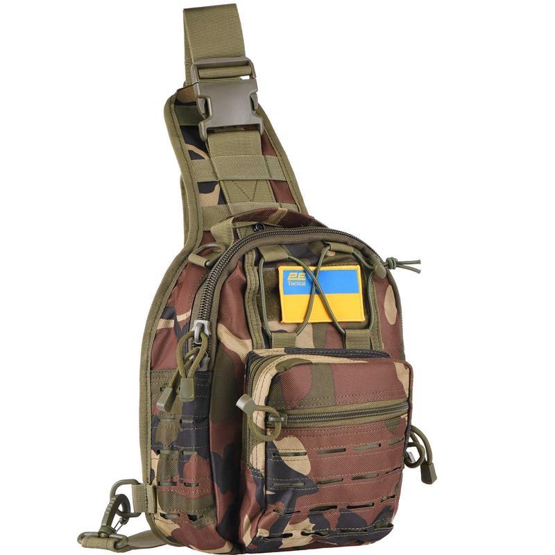 Сумка Слінг 2Е Tactical Laser Cut 2.5л, темний камуфляж