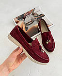 Жіночі лофери із натуральної замші на низькому ходу, фото 5