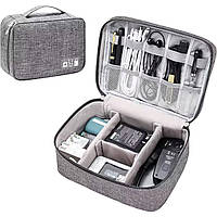 Сумка-органайзер для проводів, зарядок і аксесуарів сіра LoveYouHome