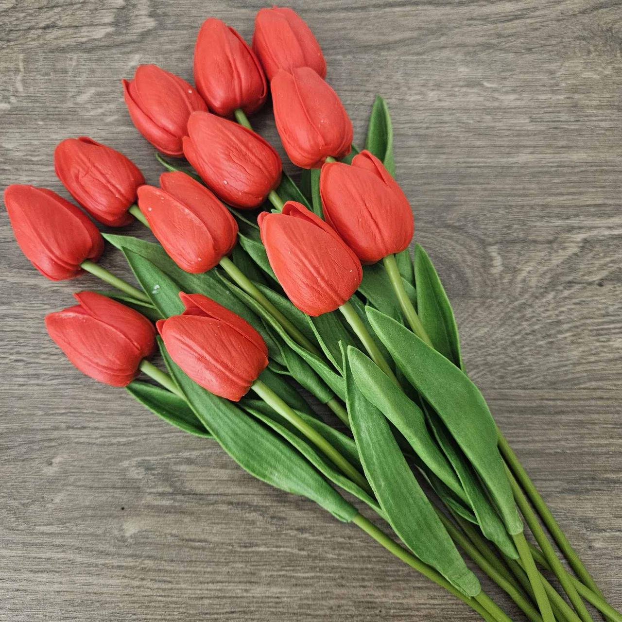 Тюльпан штучний 1 шт. Колір Червоний, фото 1