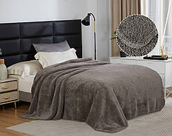 Плед-ковдра з шерпи та флісу какао Love You 150 x 200 см