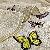 Набір рушників 2 шт Метелики 35x75 + 70x140 см Бежеві LoveYouHome, фото 3