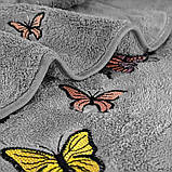 Набір рушників 2 шт Метелики 35x75 + 70x140 см Сірий LoveYouHome, фото 2